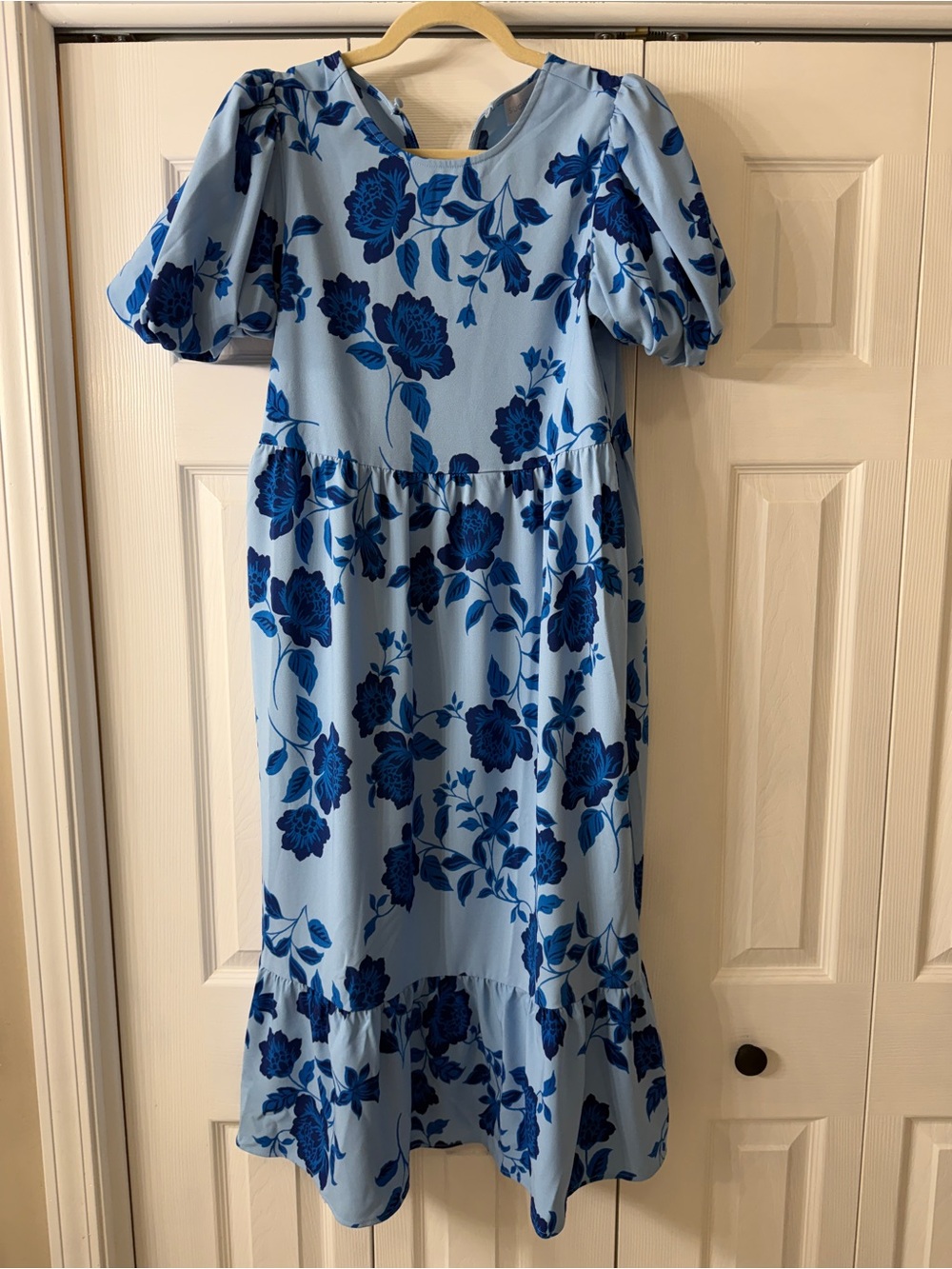 Sugarlips Light Blue Dress with Navy Floral Accents